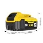 2 Pack 10ah For Dewalt 20v 20 Volt Max Xr Lithium Ion Battery Dcb206 Dcb204