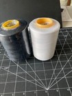2 Spools 100  Polyester Thread 1 Black 1 White T27 6000 Yd Cones