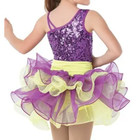 Weissman Twist My Hips 8763 Purple yellow Sequin Curly Hem Tutu Dress Xlc Xl Ch 