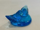 Leo Ward Bluebird Of Happiness Glass Lovebirds Two Birds  Artist Signed 1992