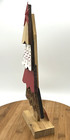 Demdaco Primitive Wood Tree Red   White 14  Layered Fir Wood Christmas Decor