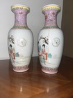 Chinese Porcelain Pottery Vases Matched Pair 12   