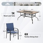 7 Piece Outdoor Dining Table Chair Set Patio Furniture Set For Yard Garden Porch