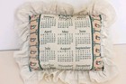 Vintage 1985 Wood Duck Pillow Ruffled Eyelet Lace Double-sided Calendar Handmade