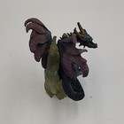 Fantasy Dragon Statue Figurine With Crystal-style Base  Orb  Purple blue