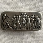 Antique 800 Silver Miniature Figural Pill Box   Repousse Trinket Box