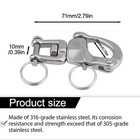 Jaw Swivel Snap Shackle 316 Stainless Steel Sailing Halyard Sailboat 2 Pcs