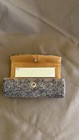Vintage Beaded Lipstick Case Holder Mirror Snaps Gold Butterfly
