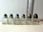 3  Sets Vintage Mini Glass Salt   Pepper Shakers Glassware