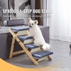 Wooden Pet Stairs pet Step With 4 Steps 2-in-1 Foldable Dog Stair 150 Lbs