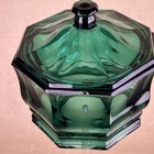 Vintage Indiana Glass Teal Green Concord Octagon Covered Candy Dish Lid