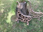 Lot Of 2 Antique Cast Iron 19th Century Garden Bench End Side Support