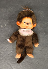 Vintage 1974 Monchhichi Sekiguchi Mattel Plush Baby Monkey Doll W bib And Bow