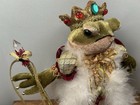 Whimsical Frog King Shelf Doll Crown Scepter Frog Decor On Stand Collectible