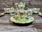 Miniature Limoges 15-piece Child s Porcelain Tea Set Yellow Green Gold W  Roses