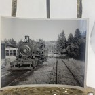 Vintage Steam Locomotive Railroad Yard Photo 4x5 B w Gelatin Silver Original