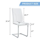 Pu Kitchen Dining Chairs Set Of 6 Side Chair Leather High Back Padded Metal Leg