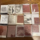 Stampin Up Lot Of 15 Sets In Cases Acrylic Rubber Stamp Lot