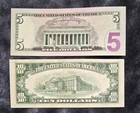 Lot  2  Us Currency  2013  5 True Radar Unc   1950b  10 3rd Print Shift Error Au