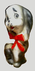 Vintage Japan Anthropomorphic Dog Black  White W red Bow 5 x2 5  Ceramic     T28