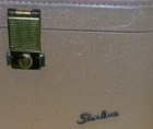 Vintage 50s 60s Starline Brown Train  Travel Hard Case With Mirror 14  X 8 