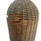 Antique Wine Bottle Jug Demijohn Carboy Glass Bottle Woven Wicker Rattan -read