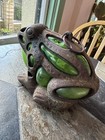 Antique frog  Garden Lantern - Cast Iron Glass