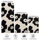 Wishtune Black Long Bathroom Runner Rug Cute Flower Bath Mat Soft Fluffy