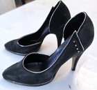 Vintage Womens Shoes - Black   Silver   Sz 6   High Heels   Wild Pair