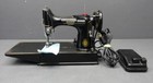 Singer 221-1 Black Featherweight Portable Sewing Machine W  Case   Accessories