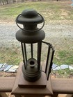 Vintage Brass   Etched Glass Panes Hexagon Candle Holder 12    Tall Lanterns