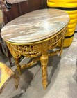 Coffee Table Marble Topped French Style Antique Gold Details Furniture Table