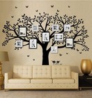 Black Giant Family Photo Tree Wall Decal - Vinyl Mural Home   Room Decor Art