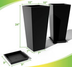 Set Of 2 Large Tall  Planter And Indoor Or Outdoor 24  Tall Flower Pots