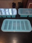 Souper Cubes Set Of 3 Silicone Freezer Molds   Lids Aqua Meal Prep 