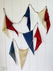 Antique Vintage Old Bunting Flags Party Celebration Fair Red white blue 1930s