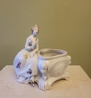 Vintage Victorian Lady Porcelain Figurine Vase Planter Made In Japan