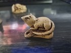 Lot Of 7 Assorted Japanese Netsuke Resin Carvings figurines Monkey Snake Rat Pig