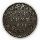 Old Canadian Coin 1891 Sdll Large Cent - Bronze - Victoria - Nice Coin