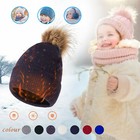 Baby Childern Pom Pom Hat Bobble Beanie Knitted Winter Warm For Kids Boys Girls