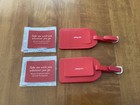 Set Of 2 Viking Cruise Line Brand New Red Leather Luggage Id Baggage Tags Travel