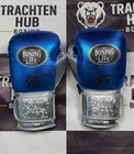 Custom Handmade White Gold Boxing Gloves - No Boxing No Life - 100  Cow Leather