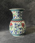 Beautiful Kutahya Turkish Iznik Style Hand Painted Glazed Pottery Vase