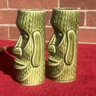 Lot Of 2 Vintage Hawaii Green Tiki Mugs - Made In Japan