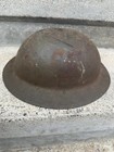 Original Ww1 Brodie Style Doughboy Helmet With Liner Pad And Chinstrap