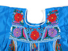 Vintage Ethnic Mexican 100  Cotton Embroidered Floral Peasant Blouse Women Xs