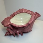 Vintage Atlantic Mold Dusty Rose Ceramic Conch Shell Planter Beach Decor 
