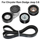 Drive Serpentine Belt Tensioner Idler Pulley Kit For Chrysler Dodge Ram Jeep 3 6