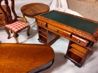 Vintage Dollhouse Miniature Wood Furniture Lot Shackman Bed Table Piano Desk Old
