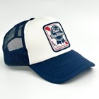 Pabst Blue Ribbon Pbr Trucker Hat Navy Cream Mesh Snapback Beer Logo Cap New